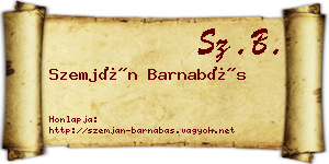 Szemján Barnabás névjegykártya